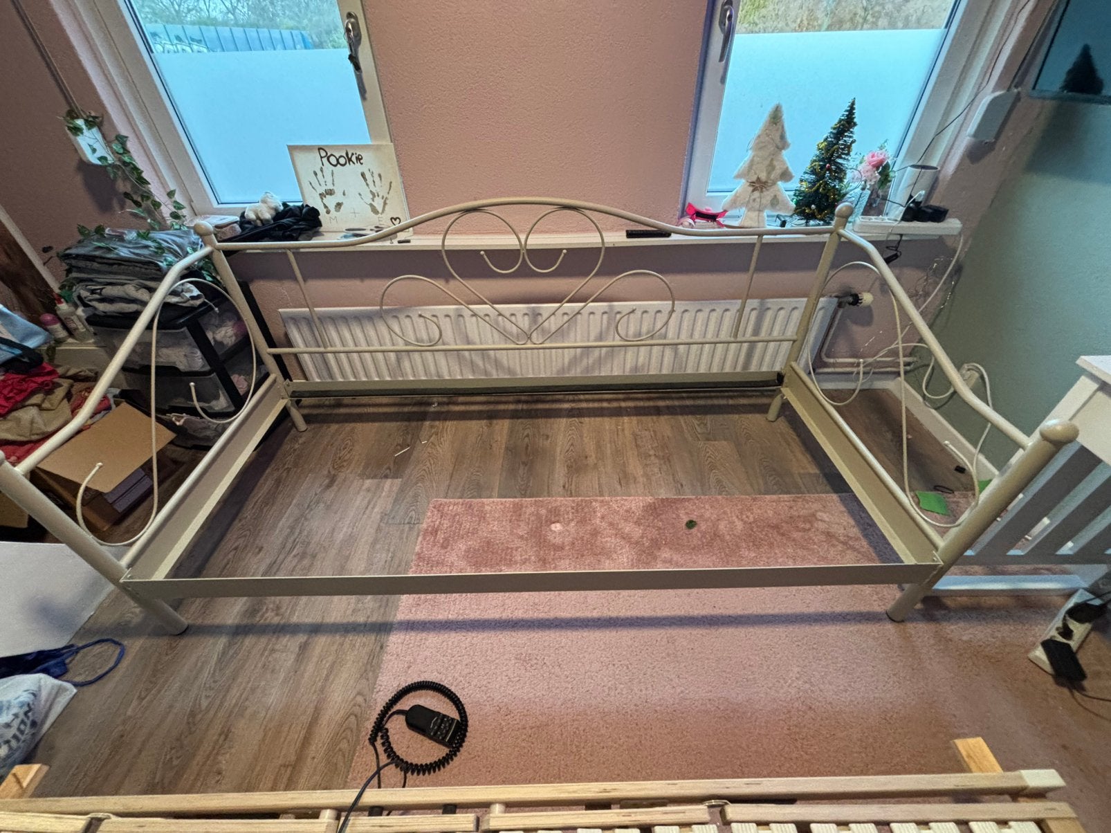 ALLEEN VANDAAG NOG .   Ledikant staal 90x200, Kinderen en Baby's, Ophalen, 85 tot 100 cm, Gebruikt, Matras