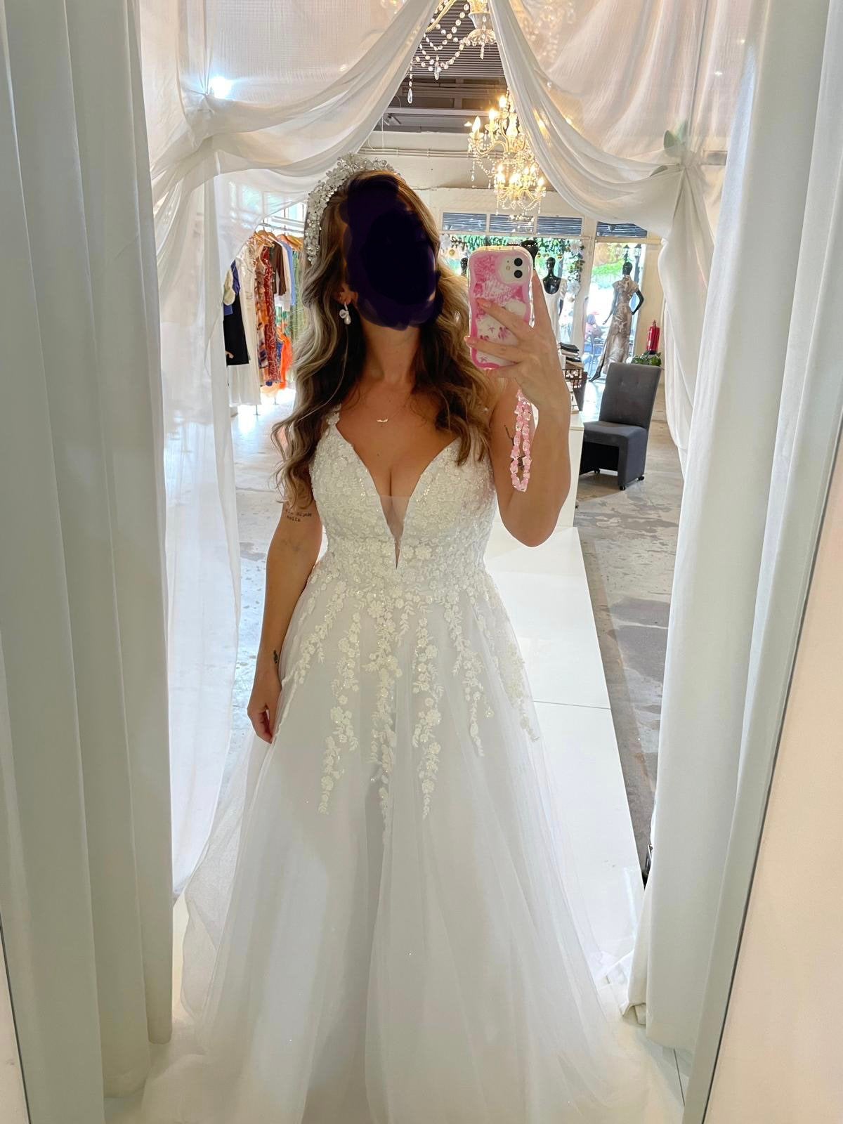 Bruidsjurk met Tiara, Ophalen of Verzenden, Nieuw, Wit, Trouwjurk