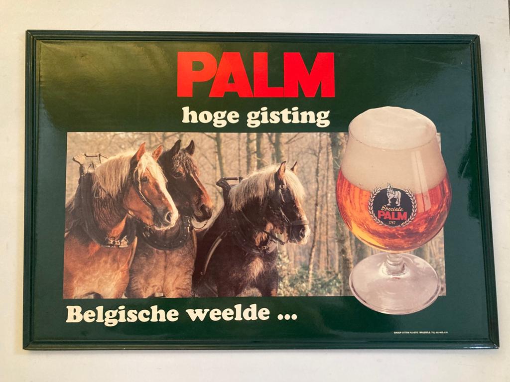 Reclamebord Palm bier, Ophalen of Verzenden, Gebruikt, Reclamebord, Plaat of Schild, Palm