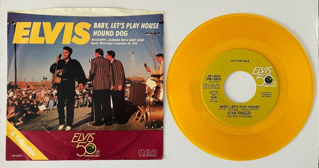 Elvis - Baby Let's Play House / Hound Dog - PROMO - USA 1984, Pop, 7 inch, Ophalen of Verzenden, Zo goed als nieuw