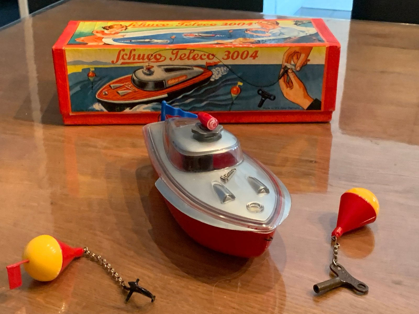 Schuco Teleco 3004 boot met afstandsbediening en doos, Ophalen of Verzenden