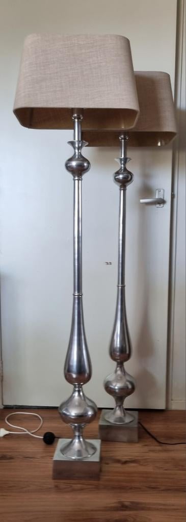 2 Landelijke Vloerlampen (exclusief kappen), Ophalen, Gebruikt, 100 tot 150 cm, Metaal