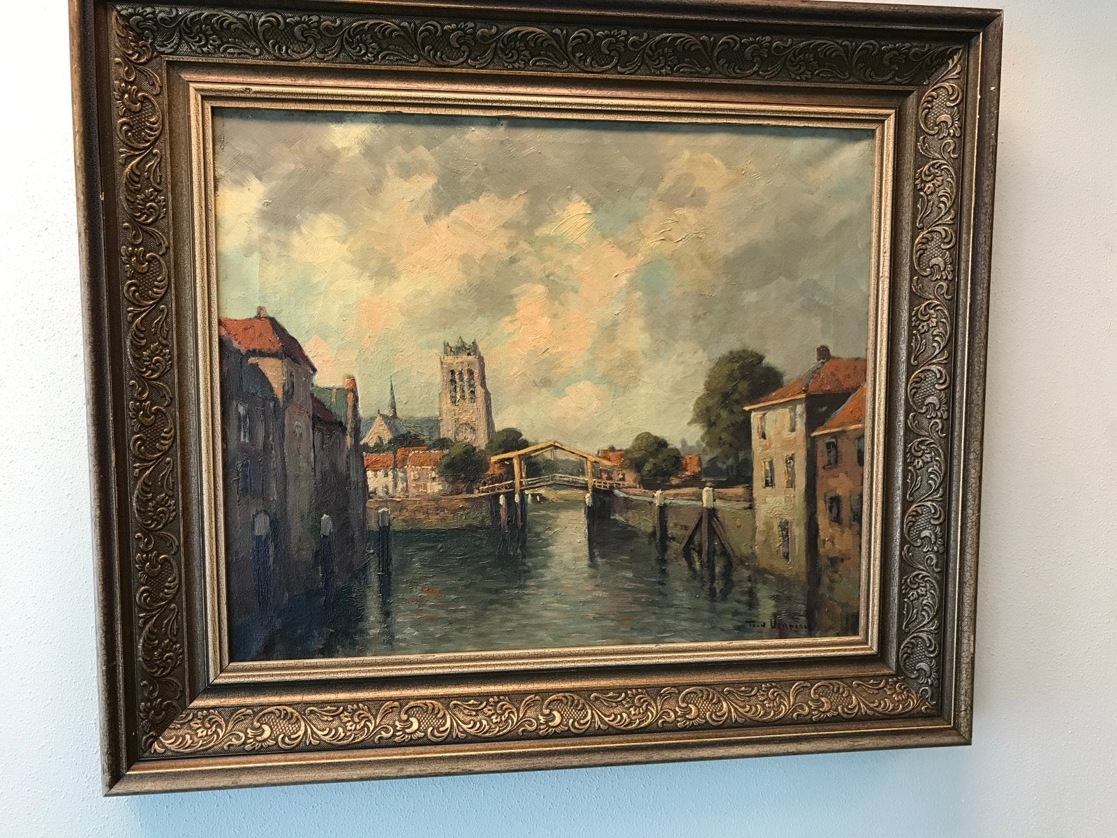 Prachtig olieverf schilderij van Dordracht, Ophalen