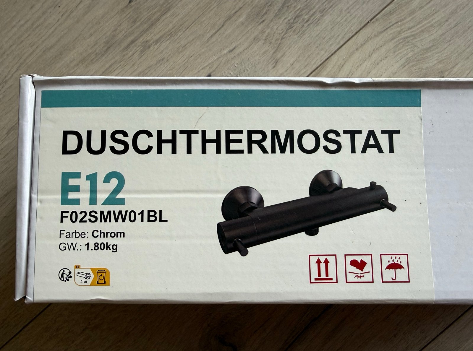 EMKE Douchethermostaat E12 F02SMW01BL Chroom, Ophalen of Verzenden, Nieuw, Chroom, Douche