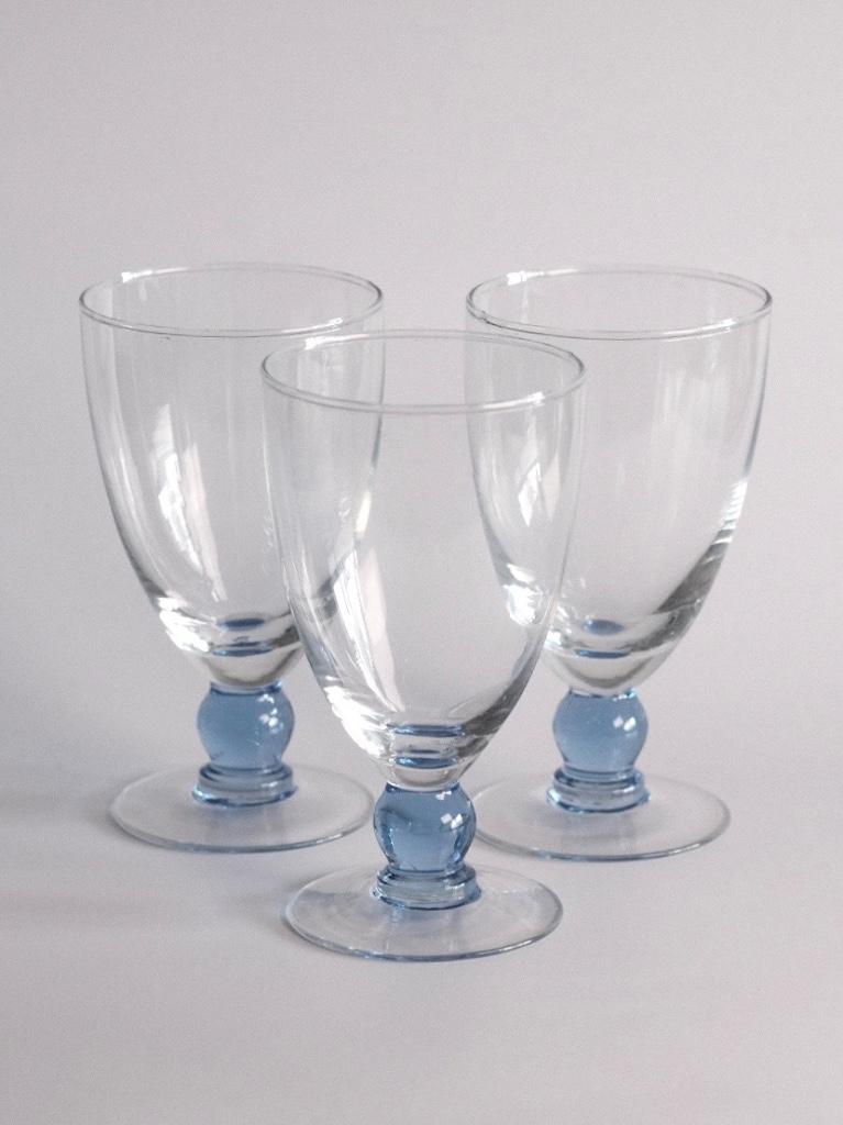 Vintage Bryce Contour Cerulean glazen (Set van 3 glazen), Verzamelen, Ophalen of Verzenden, Zo goed als nieuw, Overige typen