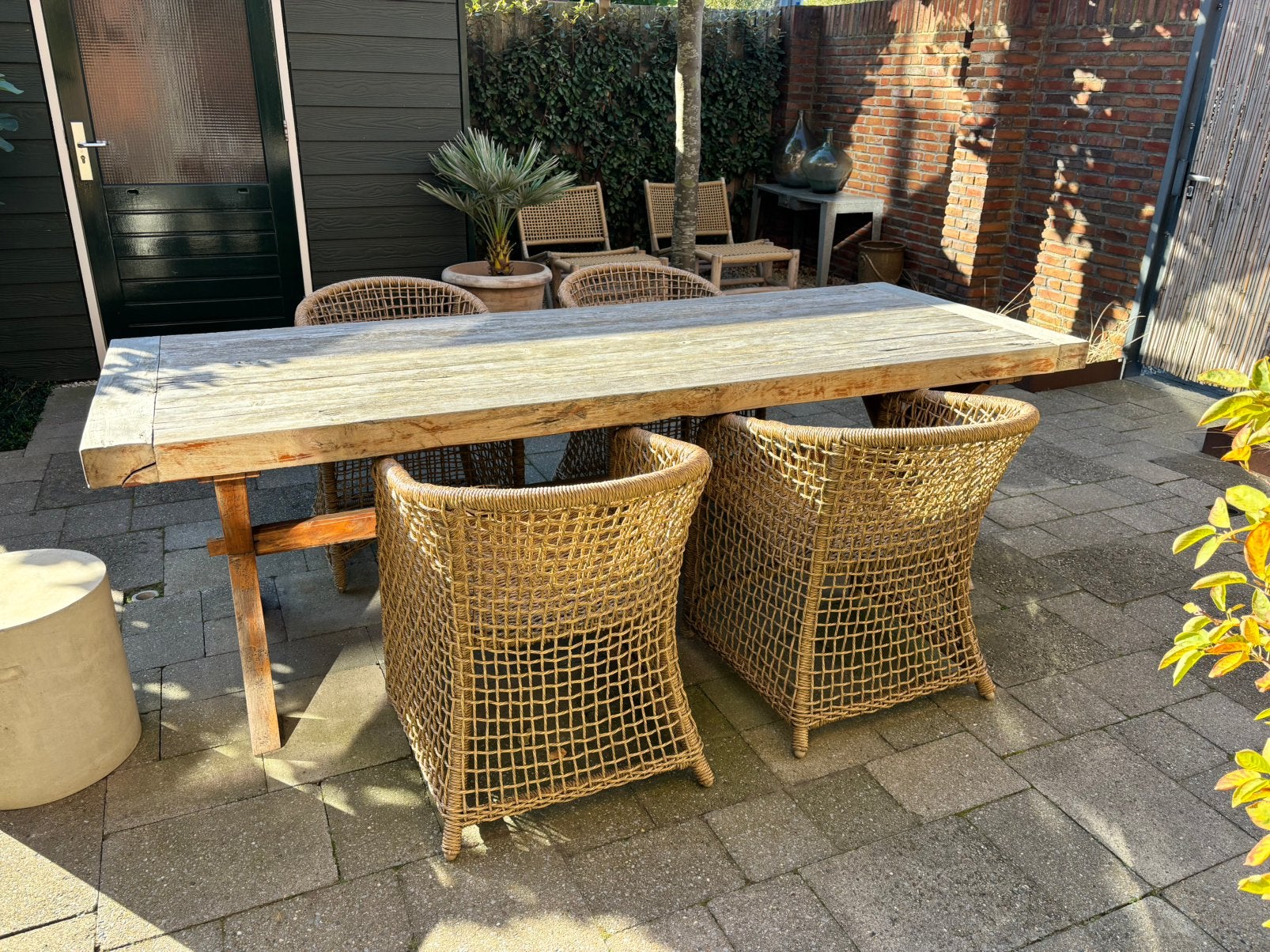 Ibiza Outdoor tafel 1.40x90, Ophalen, Zo goed als nieuw, Teakhout, Eettafel