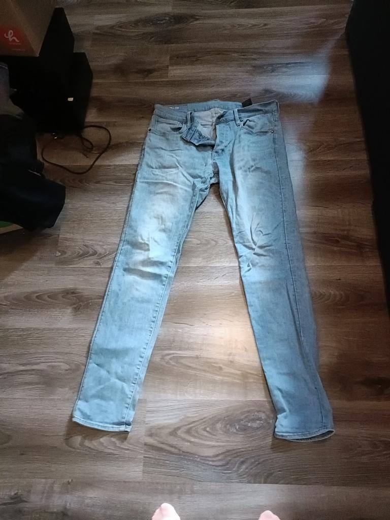 Lichtblauwe gstar spijkerbroek, Ophalen of Verzenden, Zo goed als nieuw, Blauw, W33 - W34 (confectie 48/50)
