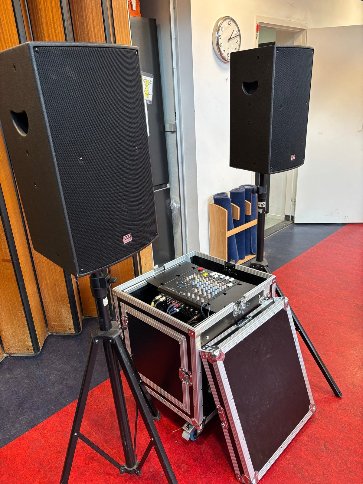 Complete DAP Audio DRX-10 PA Set met mengpaneel en microfoon, Muziek en Instrumenten, Mengpanelen, Ophalen, Zo goed als nieuw