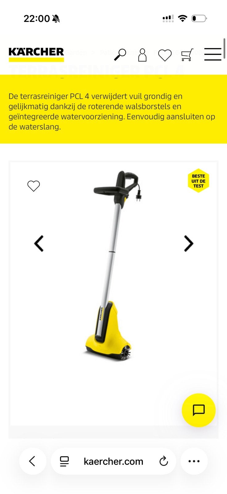 Karcher terrasreiniger PCL4 - TEAB, Ophalen, Zo goed als nieuw, Schrobmachine