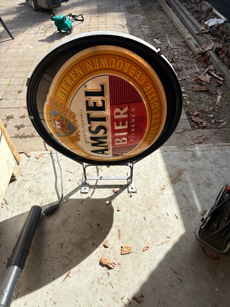 Vintage Amstel Bier Lichtbak - Reclamebord, Verzamelen, Ophalen of Verzenden, Gebruikt, Lichtbak of (neon) lamp