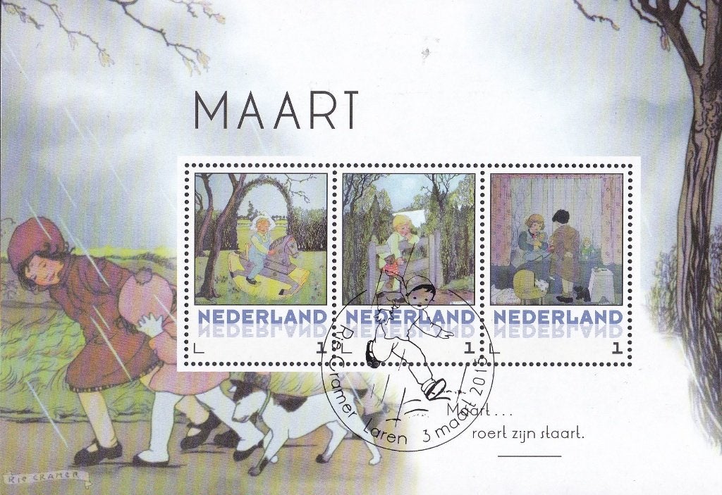 Rie Cramer – Maart - lentemaand, Verzenden, Na 1940, Gestempeld