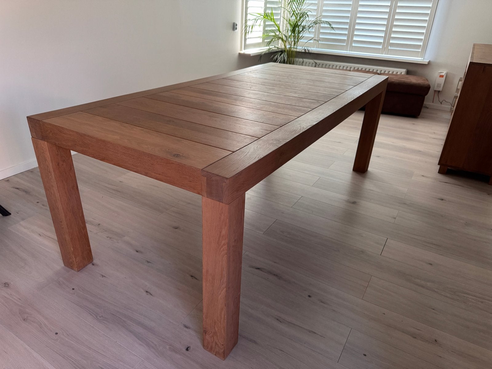 VanDijk Eiken Eettafel, tv meubel en dressoir. Z.g.a.n, Ophalen, Eikenhout, Zo goed als nieuw, 200 cm of meer