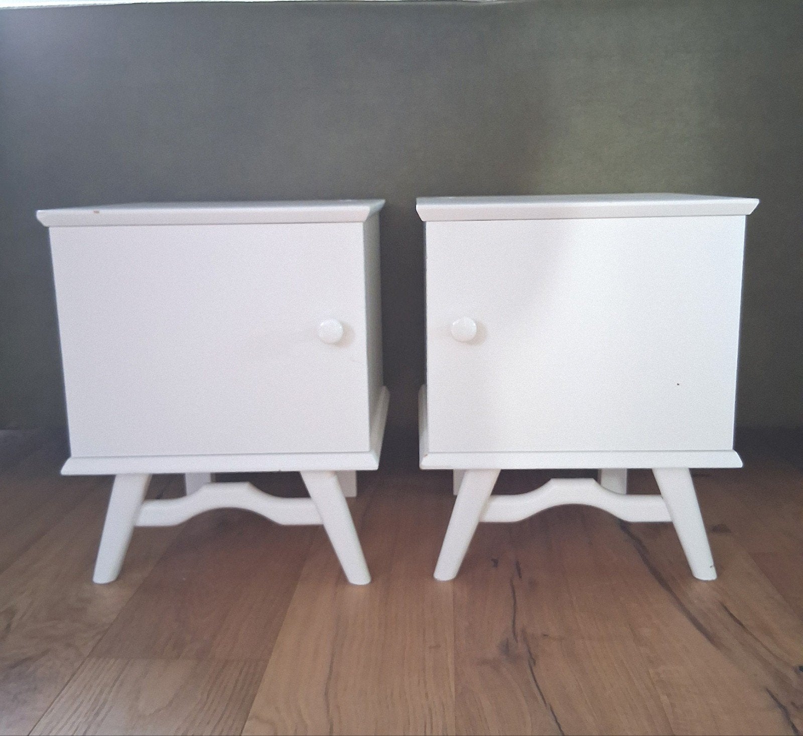 Brocante Vintage twee nachtkastjes kastjes, Ophalen, Gebruikt, Minder dan 45 cm, Minder dan 55 cm