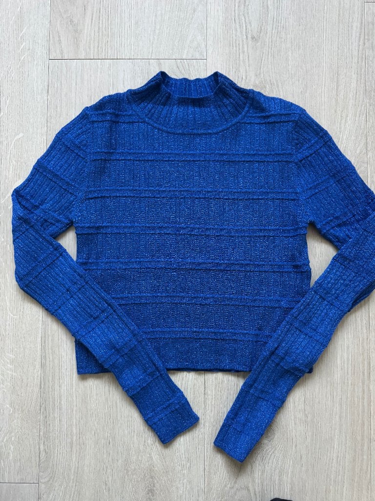 Cropped top, blauw glitter, Esprit, S, Blauw, Nieuw, Ophalen of Verzenden, Maat 36 (S)