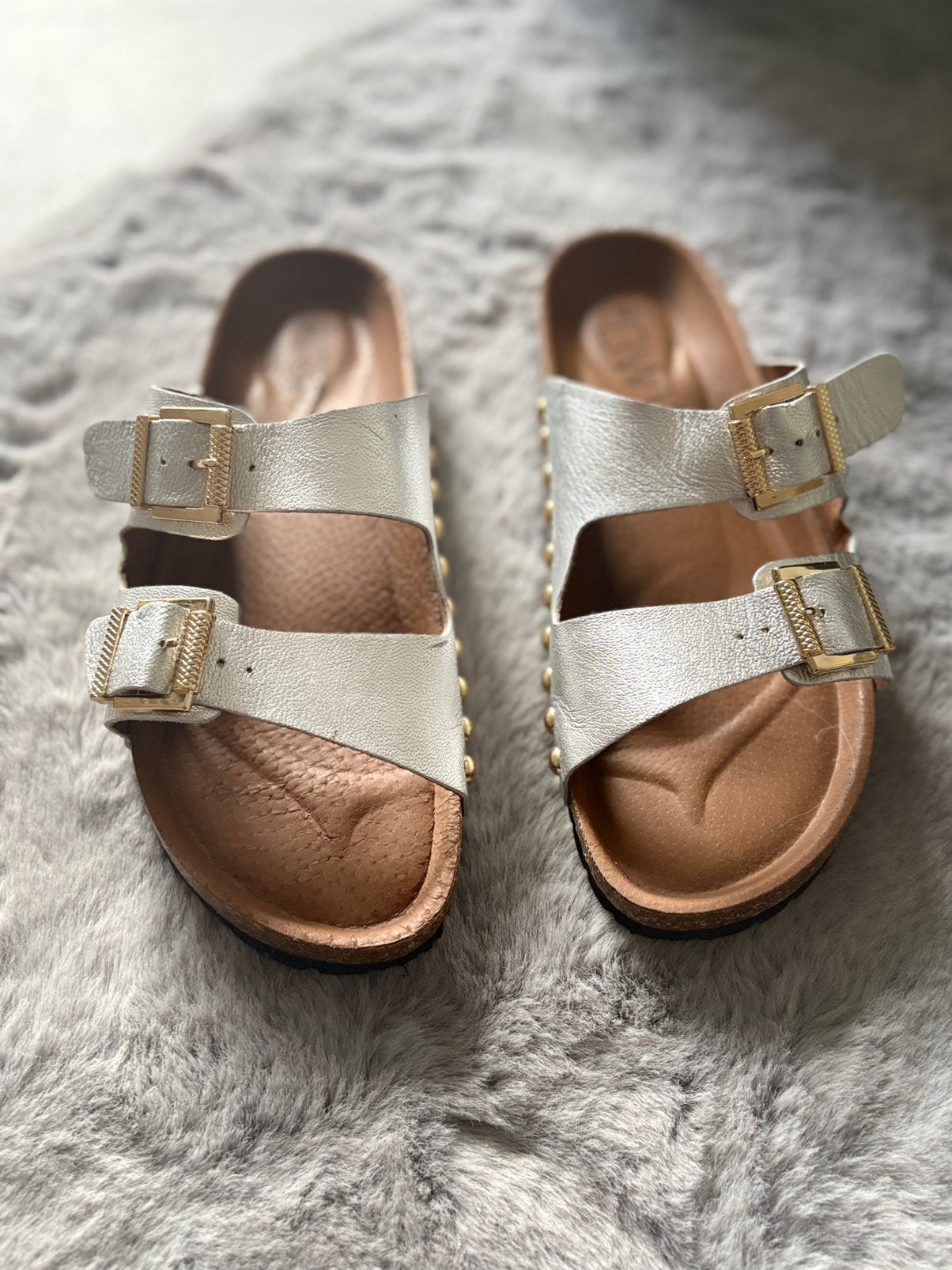 DWRS Malibu Slides | Silver Metallic | Maat 41, Ophalen of Verzenden, Zo goed als nieuw, Meisje, Schoentjes