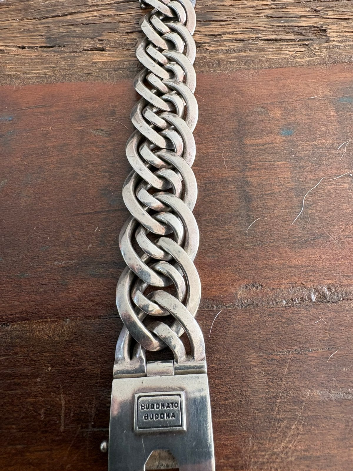 Buddha to Buddha brede armband Nathalie big 20 cm, Ophalen, Zo goed als nieuw, Zilver