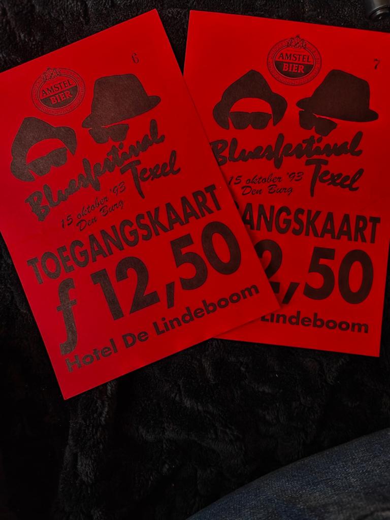 Bluesfestival DE LINDEBOOM TEXEL 1993, Tickets en Kaartjes, Twee personen
