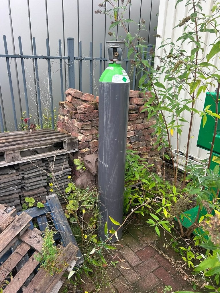 Lasgas Argon/CO2 Weldap 15 Air Products 50L (half vol), Doe-het-zelf en Verbouw, Ophalen, Zo goed als nieuw, 250 ampère of meer