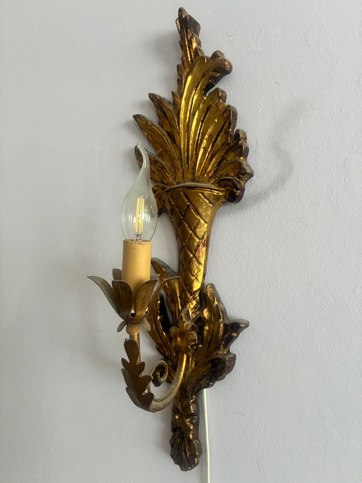 Oude wand lampen, Met snoer/stekker, Gebruikt, Ophalen of Verzenden, Goud