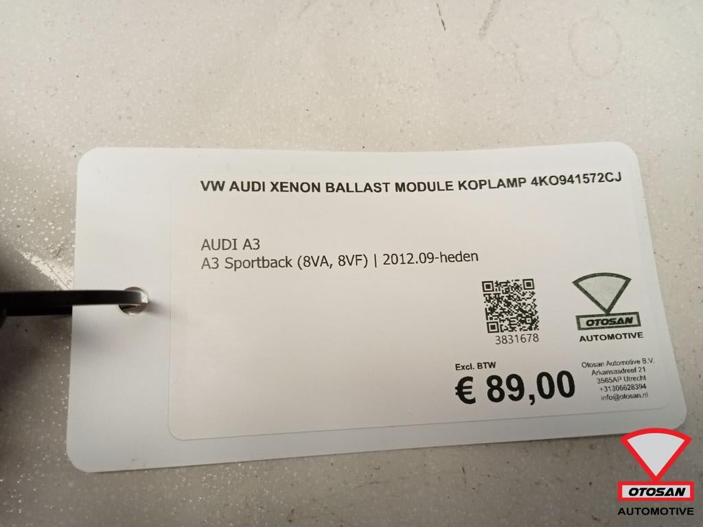 Vw Audi Xenon Ballast Module Koplamp 4KO941572CJ, Gebruikt, AUDI AG, Auto-Union-Strasse 1
85045  Ingolstadt, DE, Kundenbetreuung@audi.de