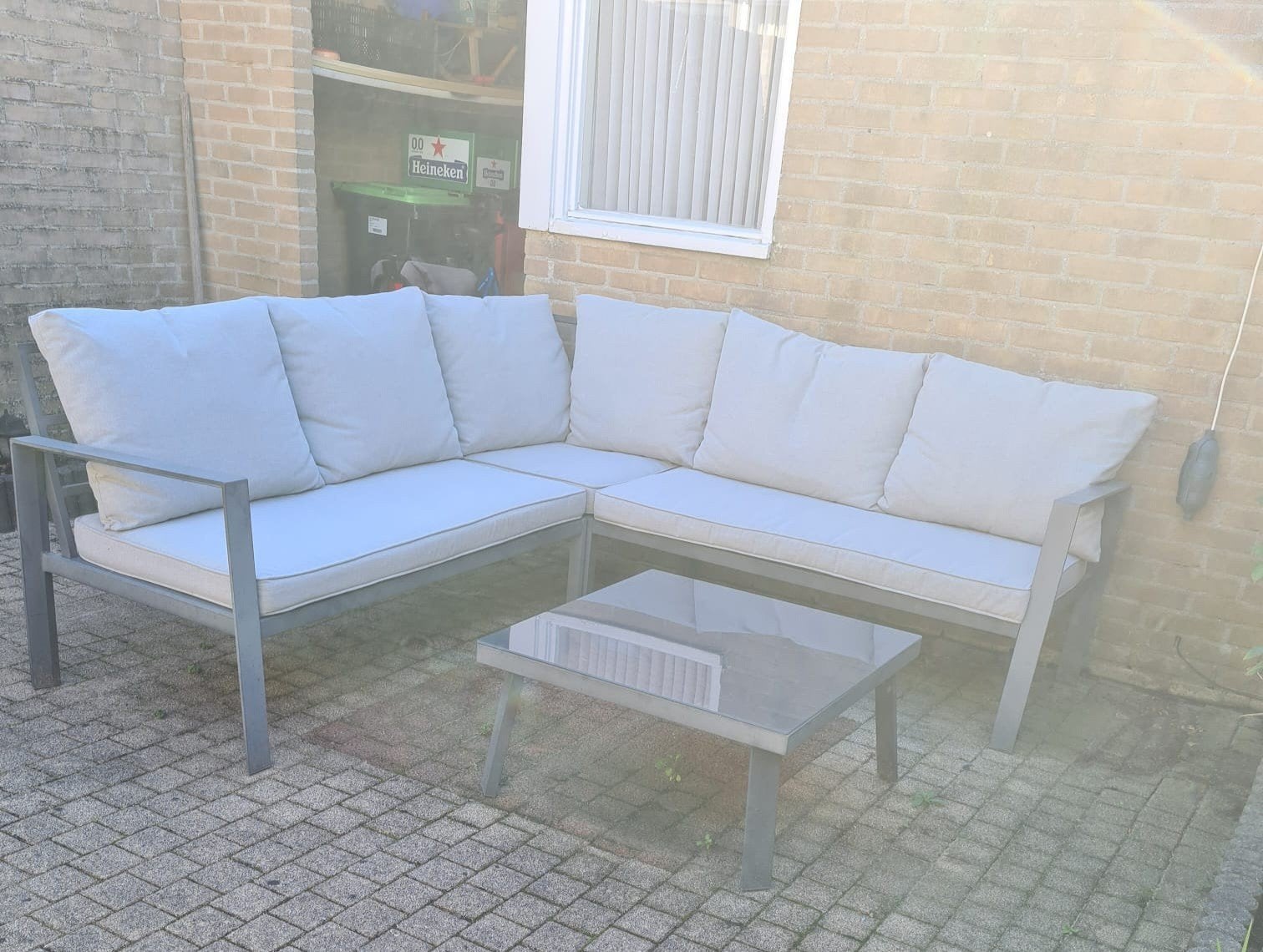 loungeset met salontafel, Ophalen, Gebruikt