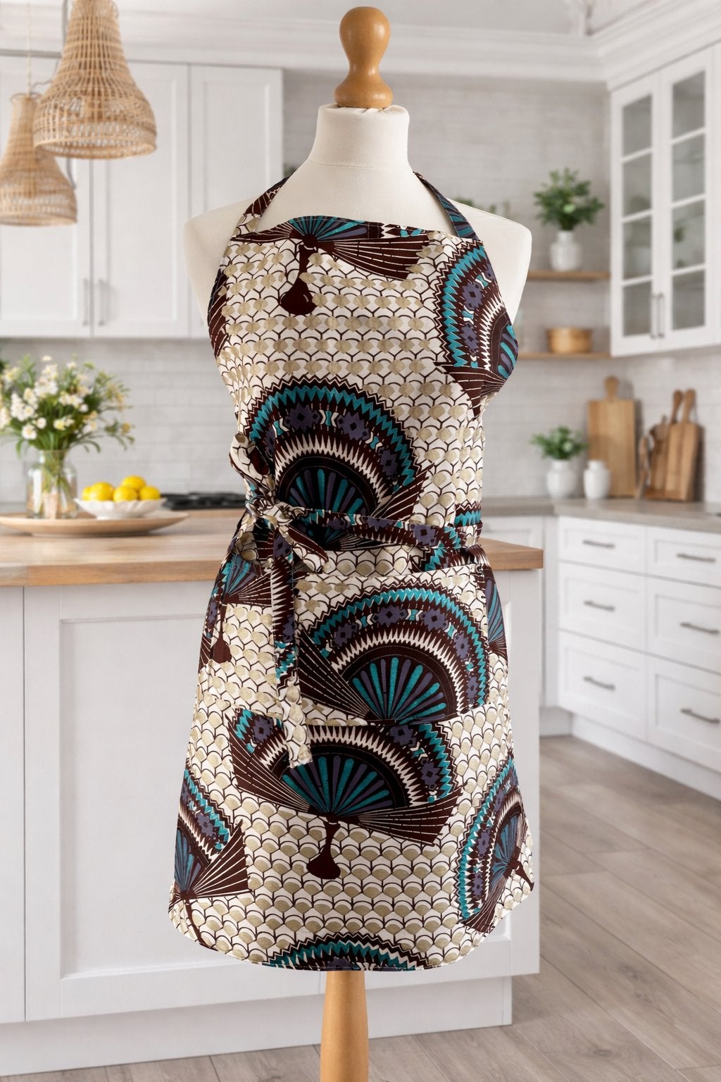Keuken schort vlisco stof, Overige typen, Nieuw, Ophalen of Verzenden, Natuurlijk materiaal