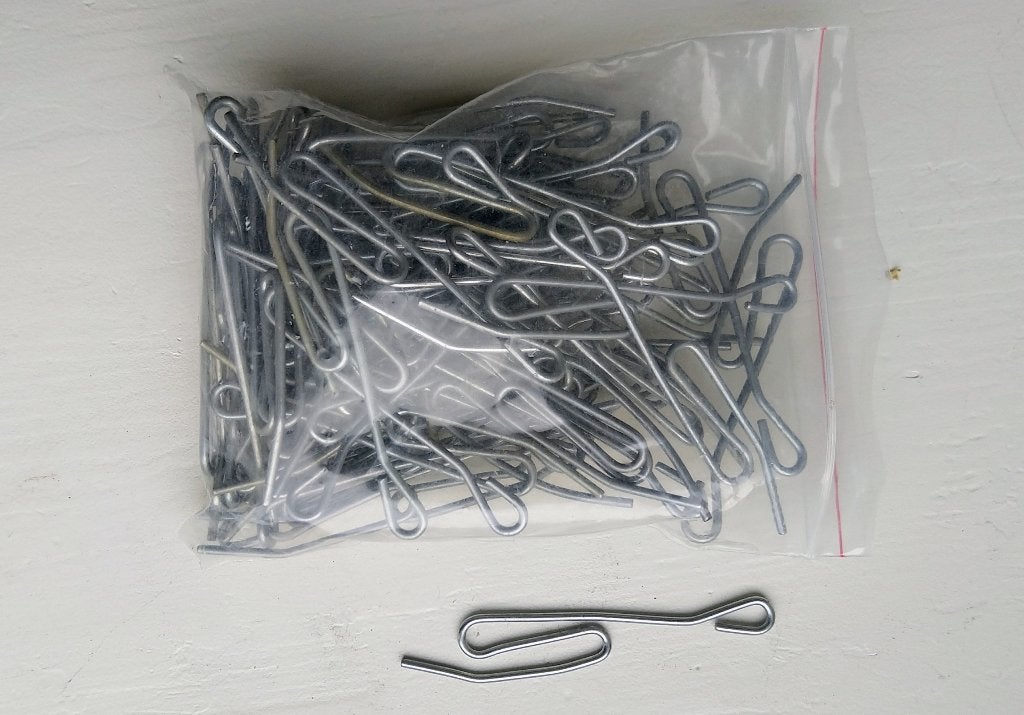 Metalen Gordijnhaken (ca. 55 stuks) – 7,5 cm, Huis en Inrichting, Stoffering | Gordijnen en Lamellen, Gebruikt, Gordijnhaken; bevestiging; ophanghaken;
