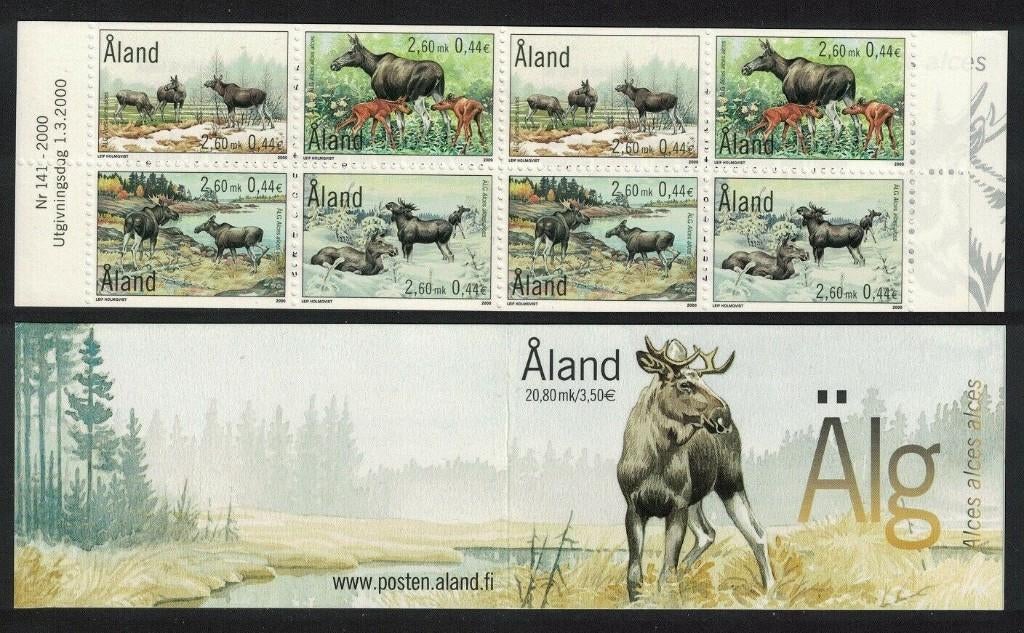 ALAND 2000 Elanden Postzegelboekje, Michel: MH-8, Postfris., Verzenden, Postfris, Dier of Natuur