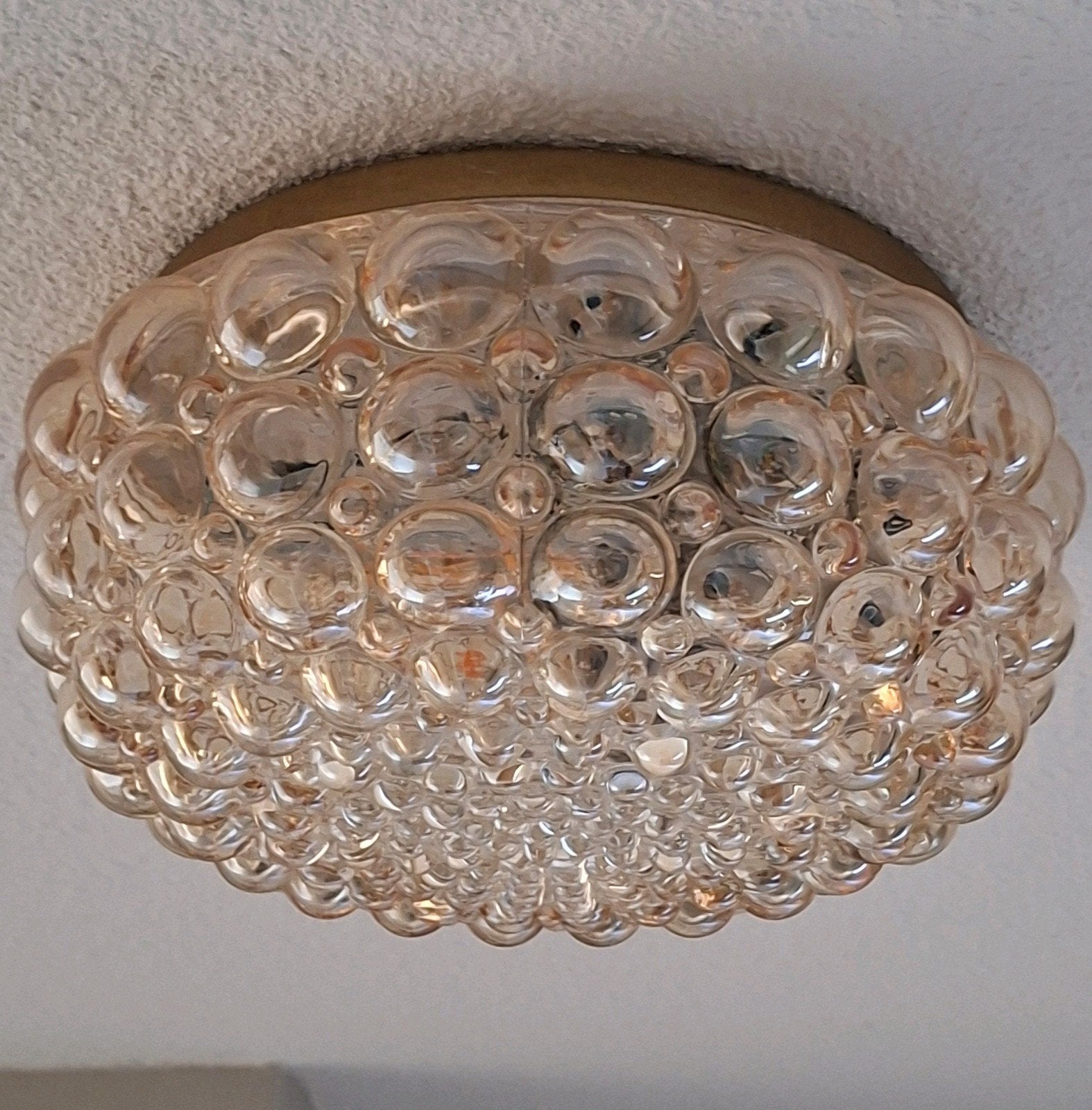 Vintage Plafondlamp met bubbelglas - Helena Tynell, Jare, Ophalen, Overige merken, Gebruikt, E27 (groot)