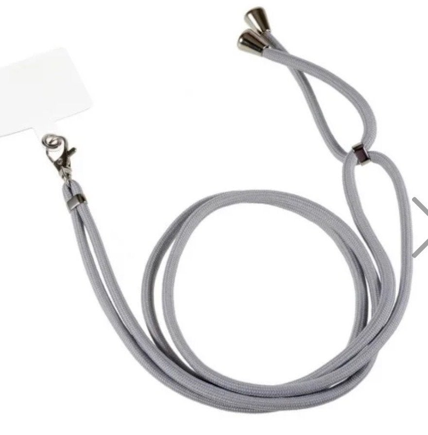 Telefoonkoord ketting grijs gratis, Ophalen of Verzenden, Nieuw, Telefoonhanger of Accessoire, Universeel