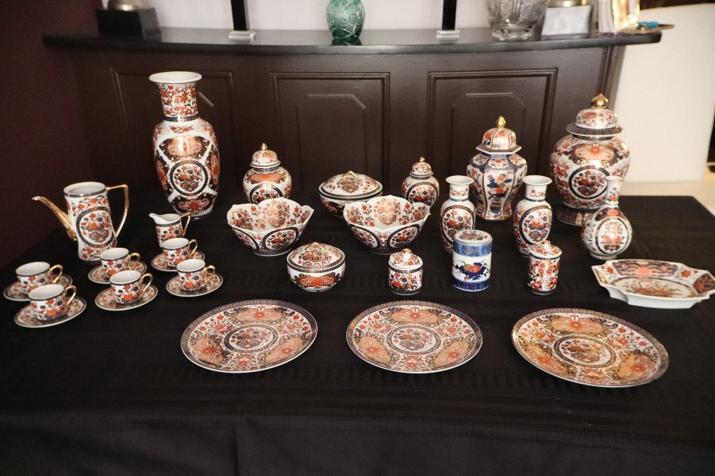 Vintage Gold Imari Japan servies verzameling 34 stukken, Ophalen of Verzenden