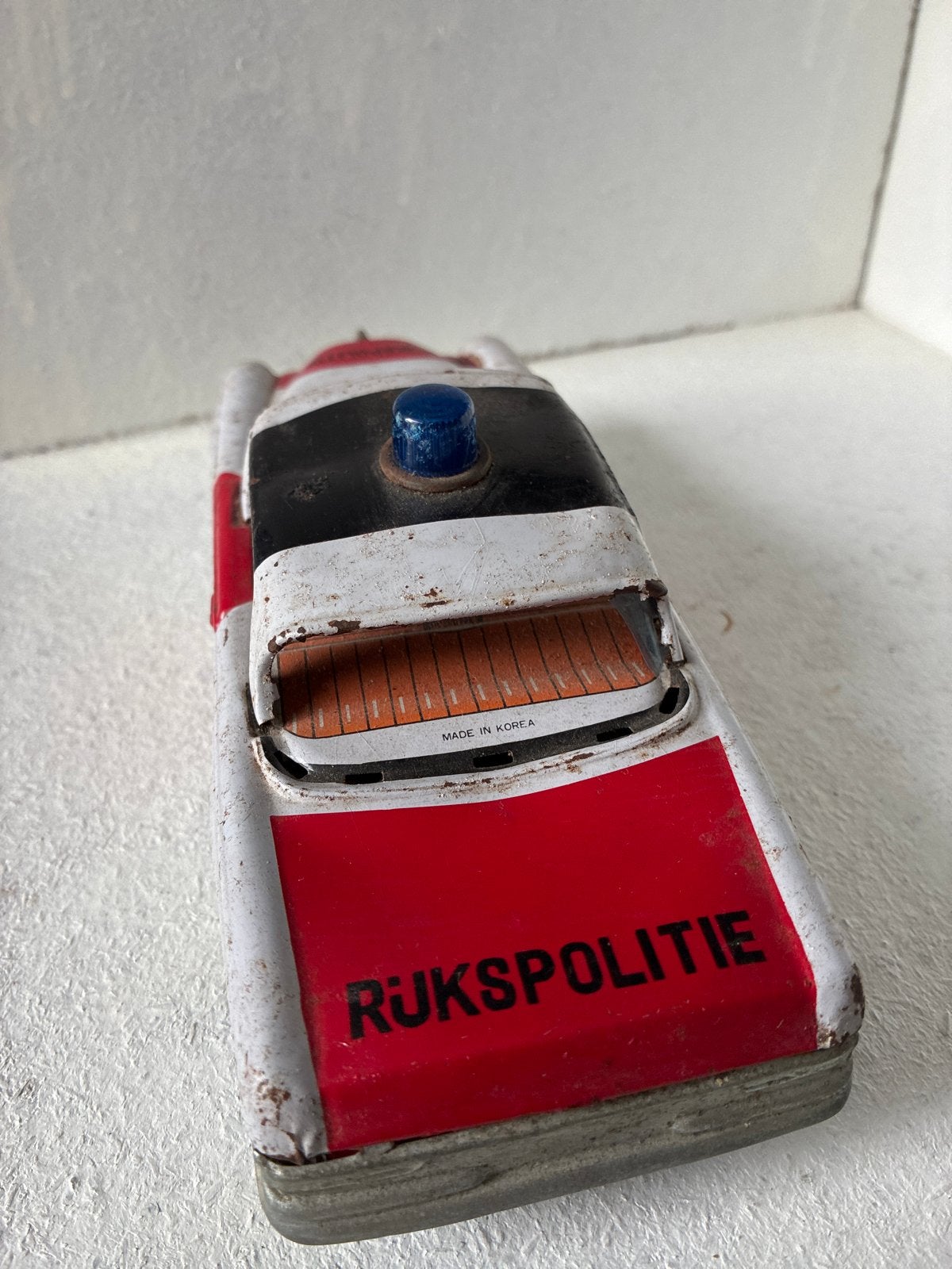 Vintage blikken Rijkspolitie auto - Made in Korea, Ophalen of Verzenden