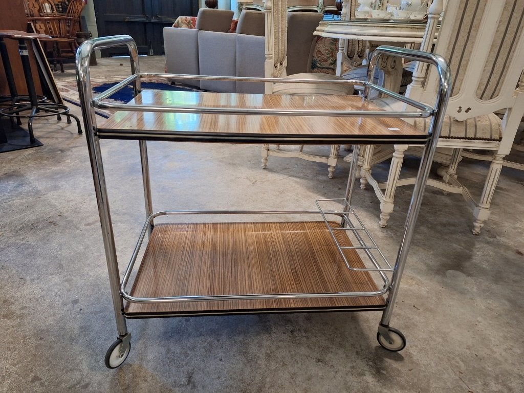 Vintage serveerwagen/trolley, Huis en Inrichting, Ophalen, Gebruikt, Overige materialen, Vintage
