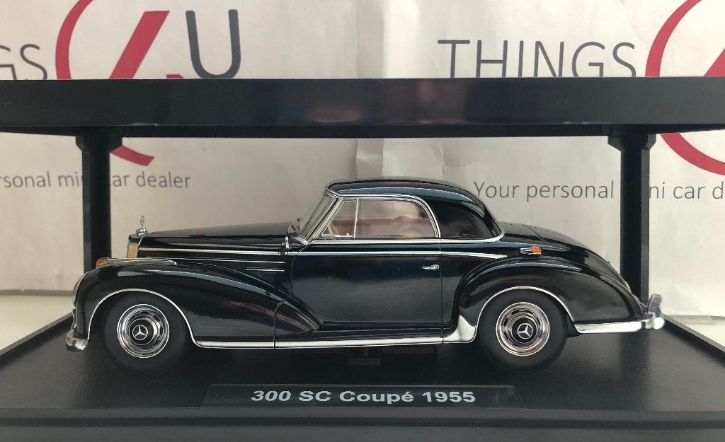 KK-Scale 1:18 Mercedes-Benz 300 SC Coupe (W188) 1955 zwart, Ophalen of Verzenden, Nieuw, Auto, Overige merken