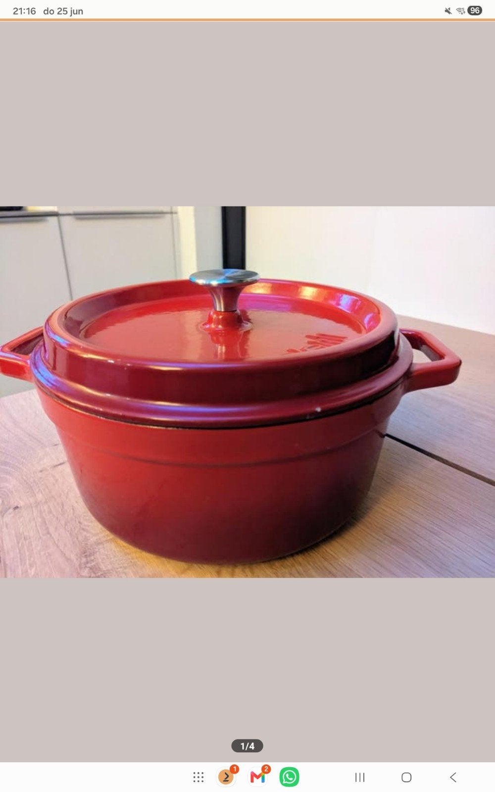 Gietijzeren braadpan 24 cm, Ophalen, Zo goed als nieuw, Met deksel, Overige merken