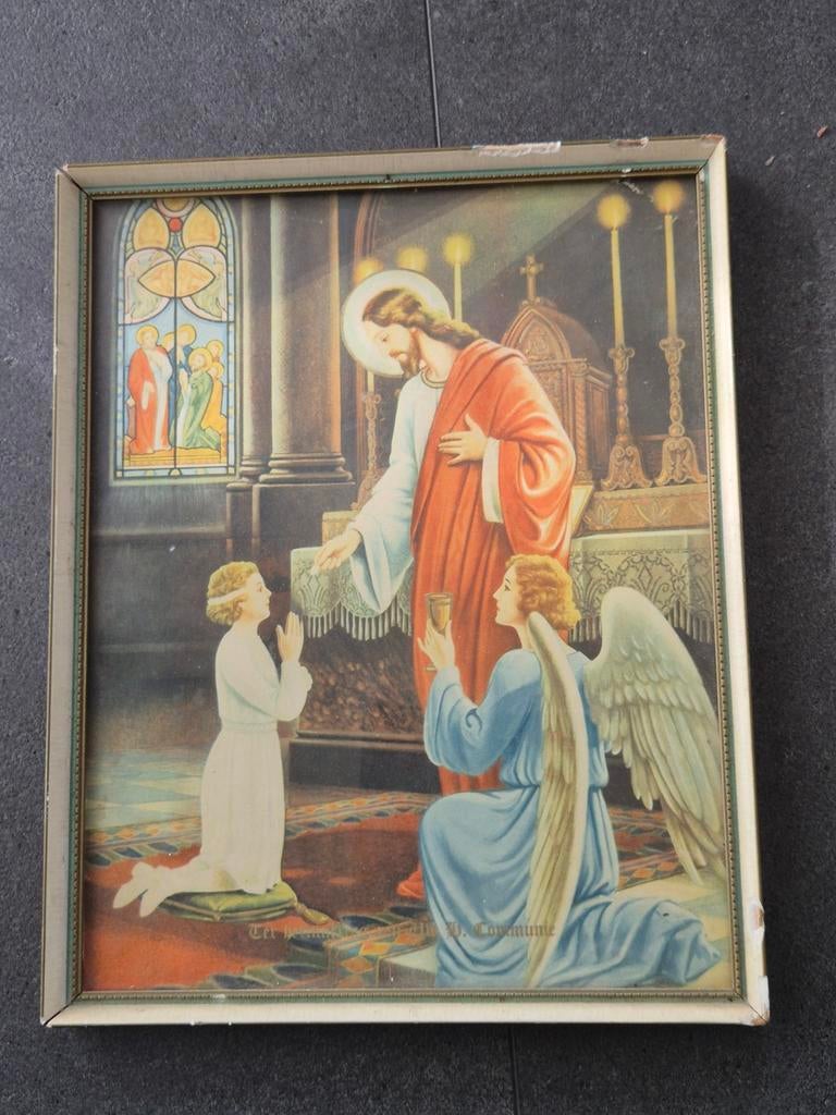 Religieuze prent/schilderij, Ophalen of Verzenden