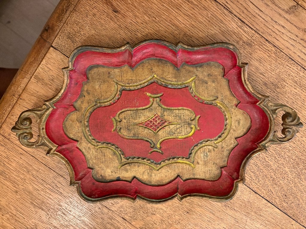 Klein Vintage Italiaans Florentijns Dienblad., Antiek en Kunst, Ophalen of Verzenden