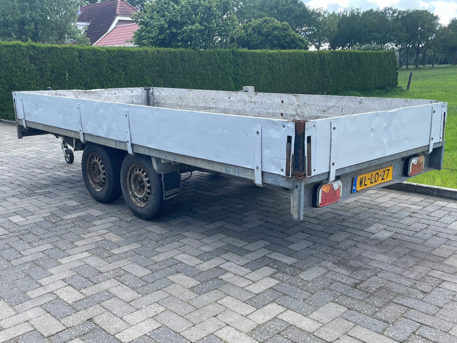 Anssems plateauwagen aanhanger. 400x180cm   2 stuks, Auto diversen, Aanhangers en Bagagewagens, Ophalen, Zo goed als nieuw