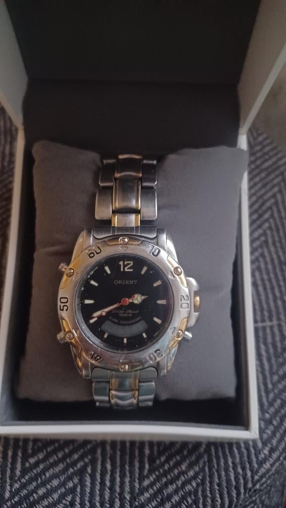 Orient horloge chronograaf gold plated oph amsterdam, Ophalen of Verzenden