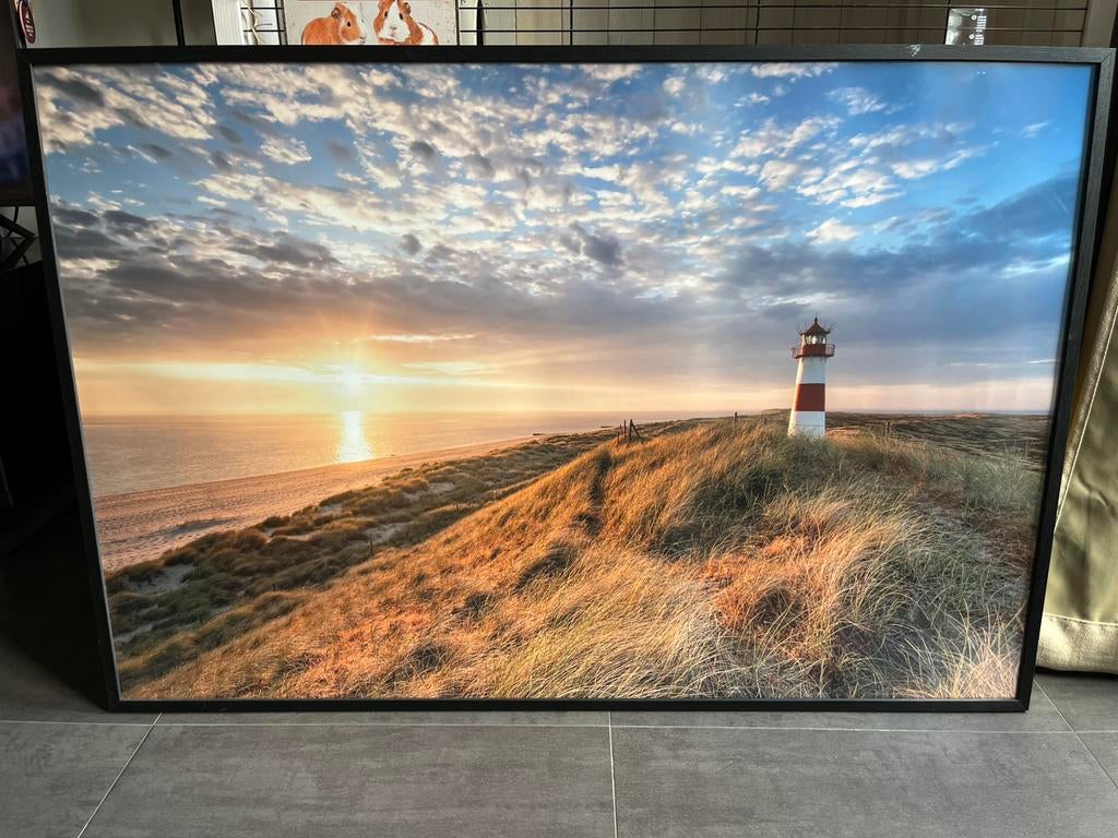 Prachtige foto Vuurtoren in lijst, 50 Hz, Zo goed als nieuw, 100 cm of meer, Ophalen