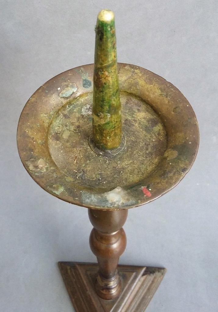 Omstreeks 1675 - 1700 Brons Bronzen Penkandelaar Kandelaar, Antiek en Kunst, Ophalen of Verzenden, Koper of Brons