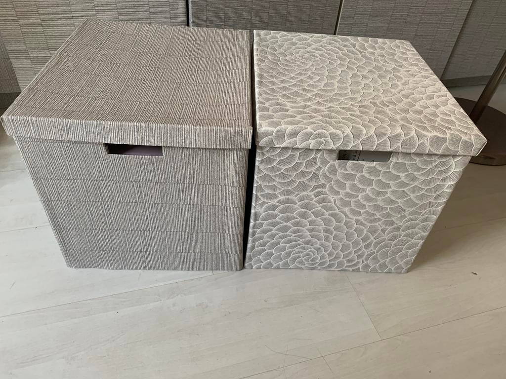 5 opbergdozen Ikea, Huis en Inrichting, Woonaccessoires | Schalen en Manden, Ophalen, Zo goed als nieuw, Rechthoekig, Hout