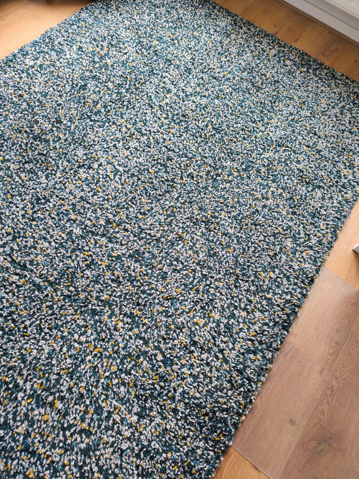 IKEA VINDUM vloerkleed - blauw/groen gespikkeld, Ophalen, Gebruikt, 150 tot 200 cm, 200 cm of meer