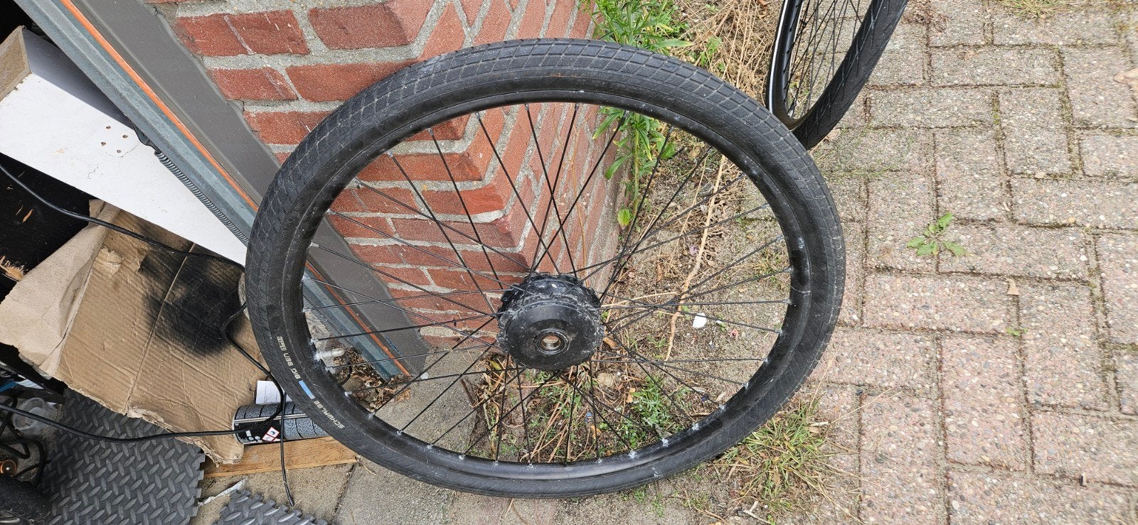 Vanmoof 28 inch voorwiel met Schwalbe Big Ben band, Fietsen en Brommers, Wiel, Gebruikt, Elektrische fiets, Ophalen of Verzenden