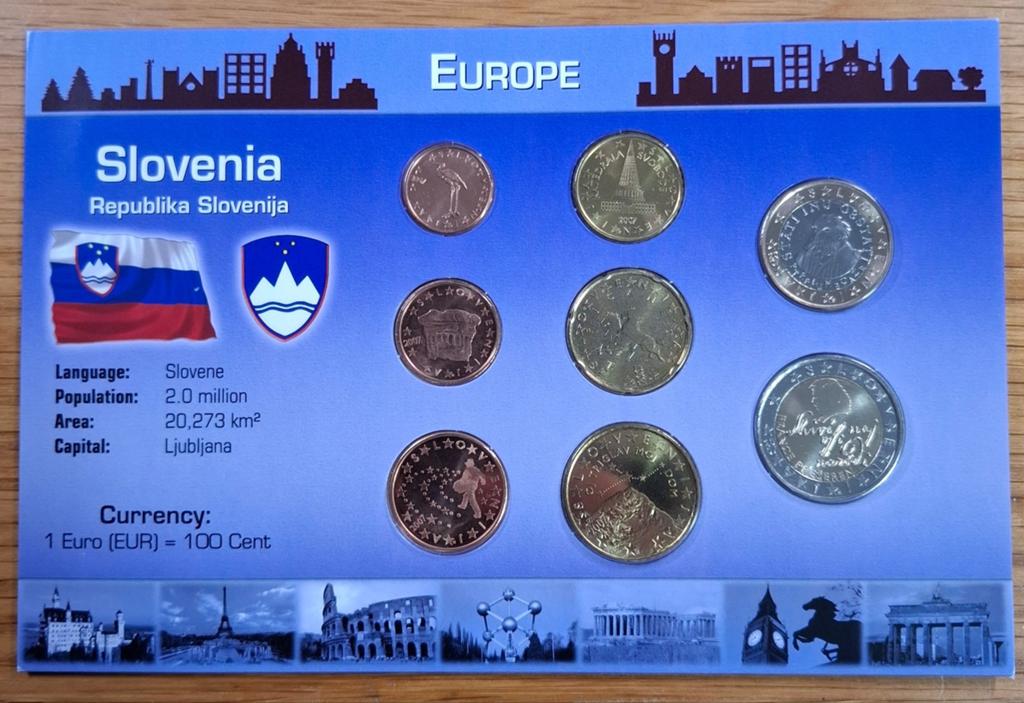 Coins of the World muntset Slovenië, Ophalen of Verzenden, Slovenië, Overige waardes
