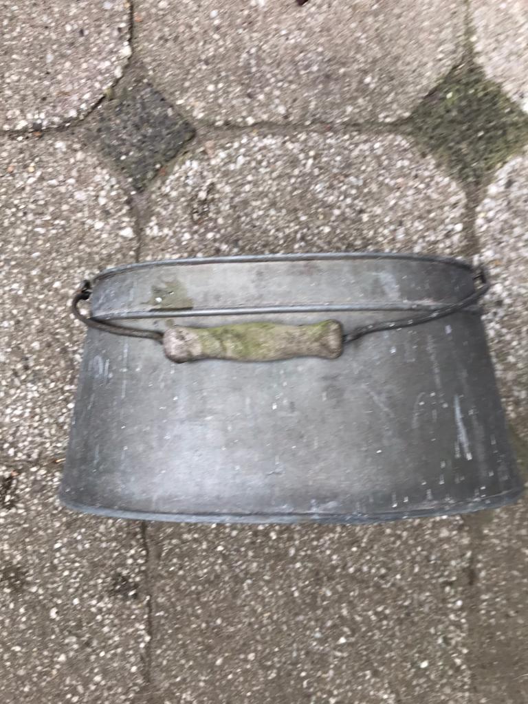 Vintage aas bewaarbak zink, Ophalen of Verzenden