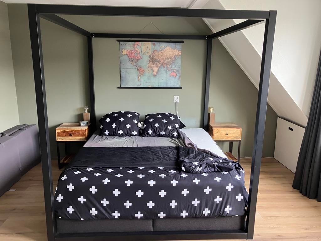 Hemel bed cube boxspring, 85 tot 100 cm, Ophalen of Verzenden, Zo goed als nieuw, Matras