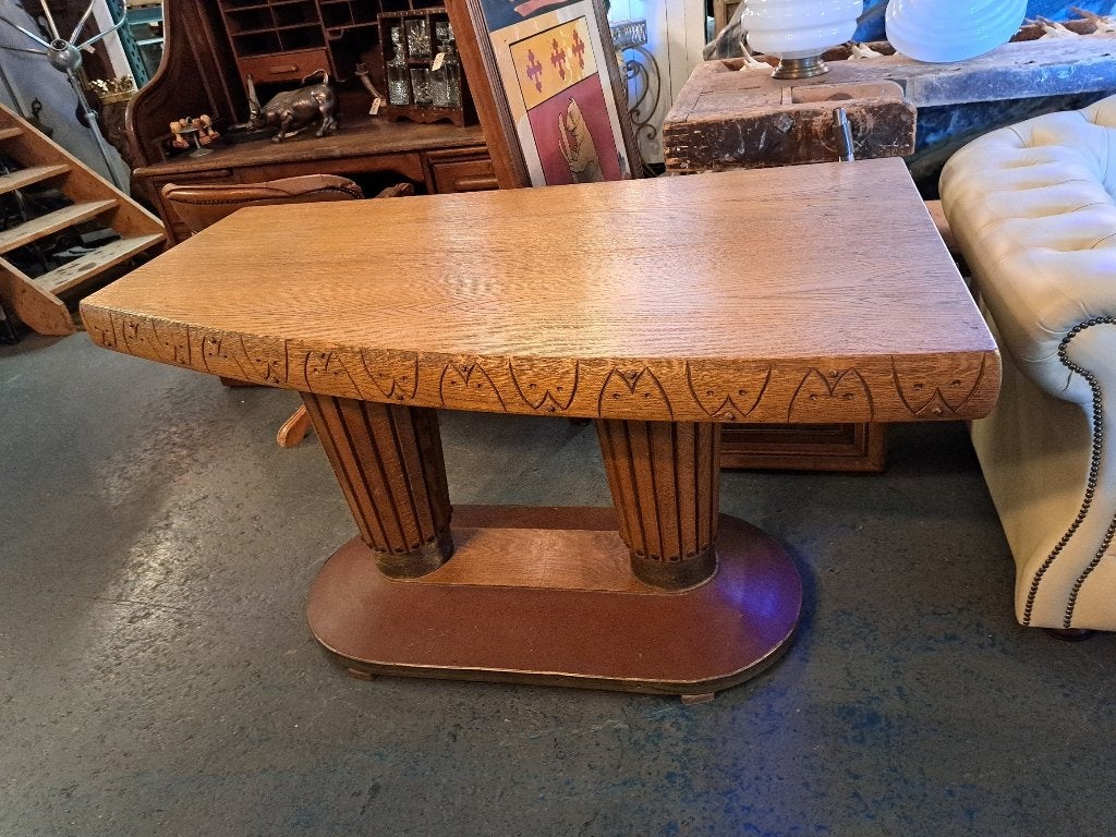 Unieke antieke bureau tafel met een bijzondere vorm 180 cm, Ophalen