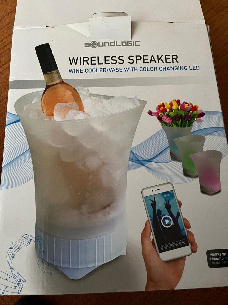 SoundLogic Draadloze Speaker Wijnkoeler/Vaas met LED, Overige merken, Nieuw, Ophalen of Verzenden, Draagbare speaker