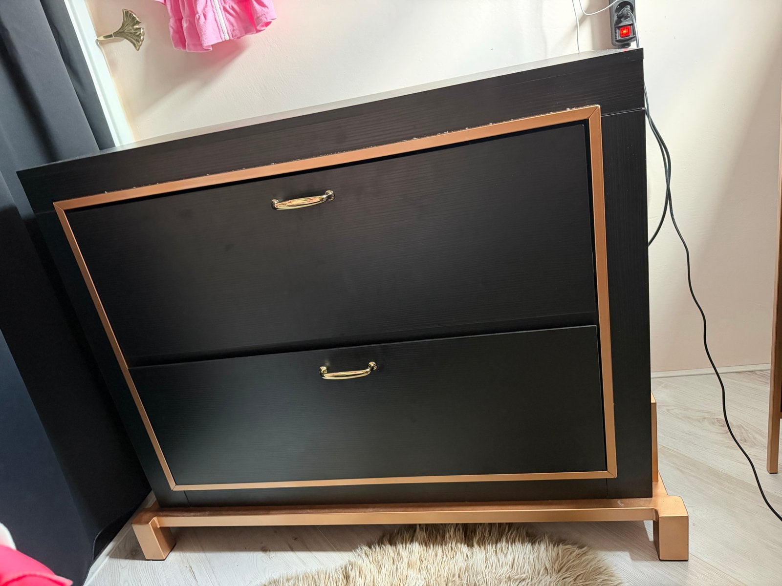 Commode zwart/koper, Ophalen, 50 tot 70 cm, 100 cm of meer, Zo goed als nieuw